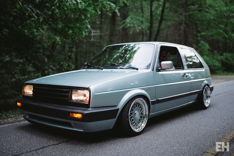 1992 Golf 2dr Calypso Green KY BBS l Big Bumper l Shaved l Nardi VW