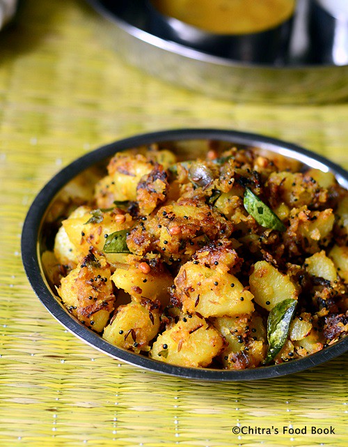 Potato Curry Recipe/Urulaikilangu Poriyal Chitra's Food Book