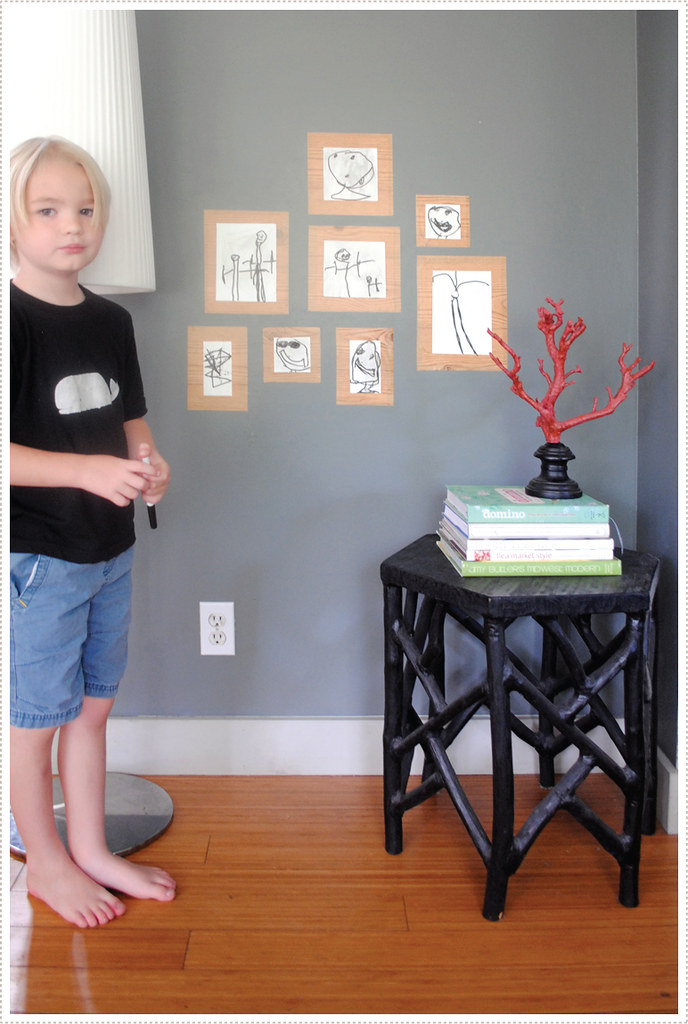 mer mag DIY Dry Erase Framed Gallery For Kids