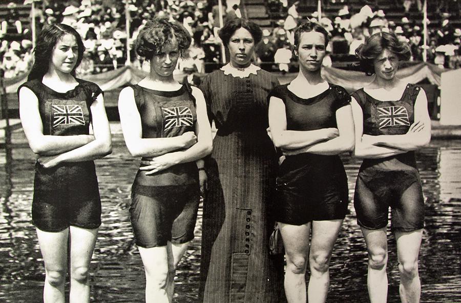 Team GB Women's Swimming, Olympic Games, London 1908 a photo on