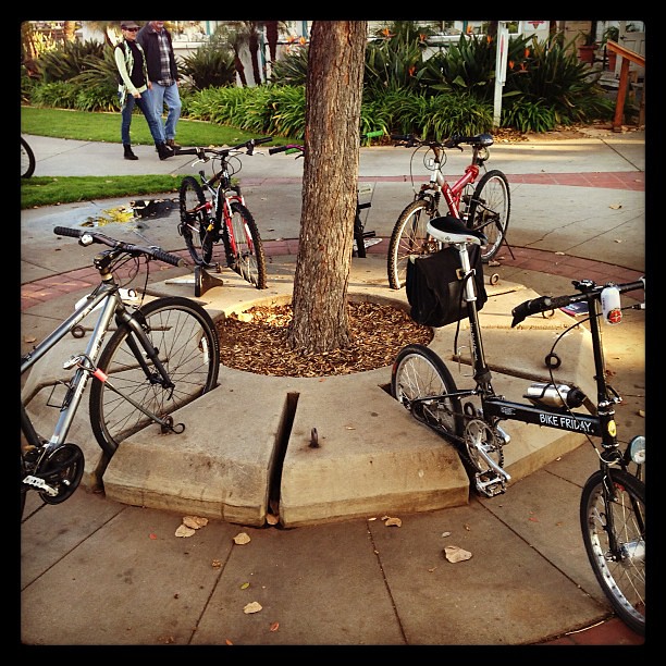 20" wheels work great on old school bike racks Flickr Photo Sharing!