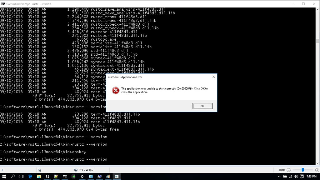 Rust issues on Windows Server 2016 TP5 help The Rust Programming
