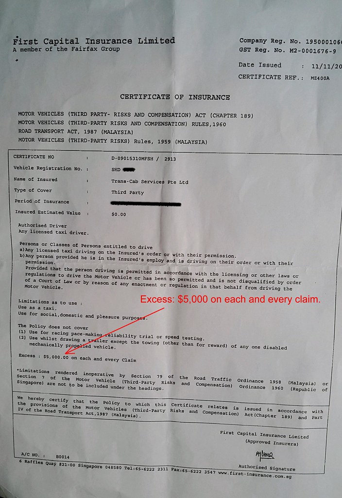 TD, Do you know how much is your Taxi Insurance Excess