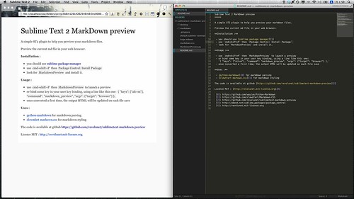 Sublime Text 2 + Markdown Preview + LiveReloadで快適markdown環境 風おあ