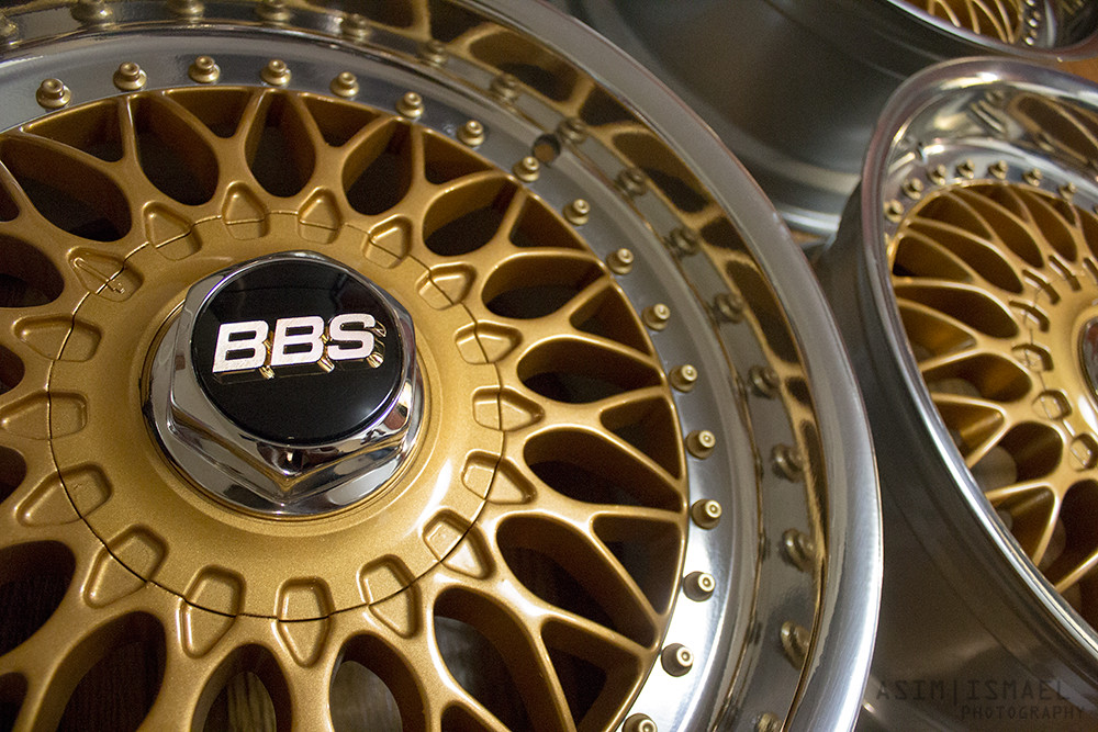 BBS RS/RC090/Style 5 Polished hex caps and 71mm gold/BBS caps! GENUINE!