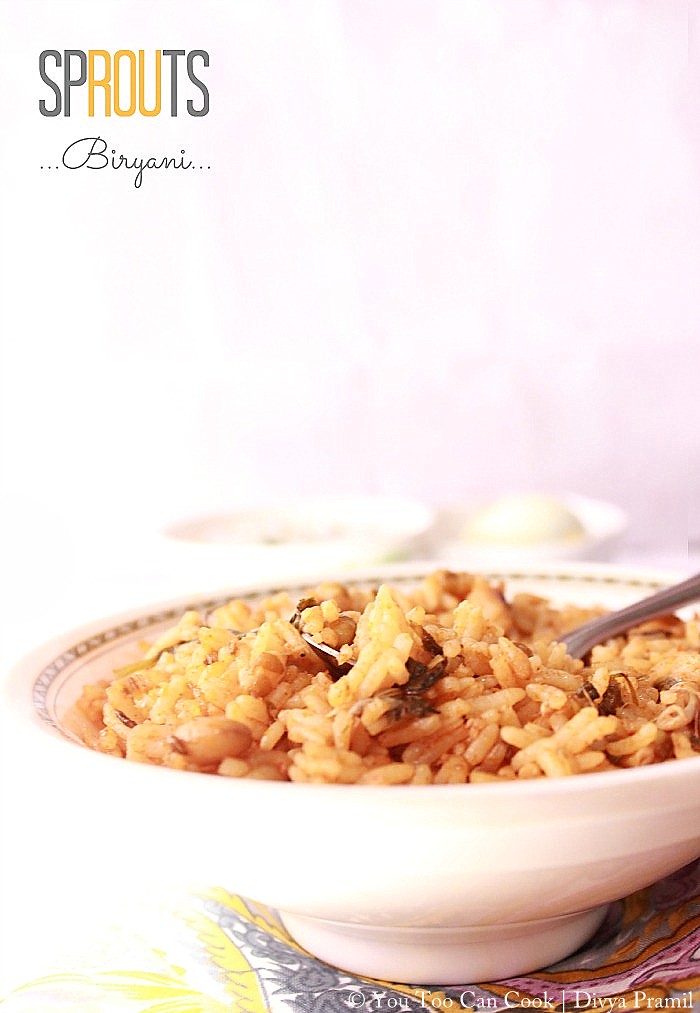 Easy Sprouts Biryani Black Eyed Peas & Green Gram Sprouts Biryani