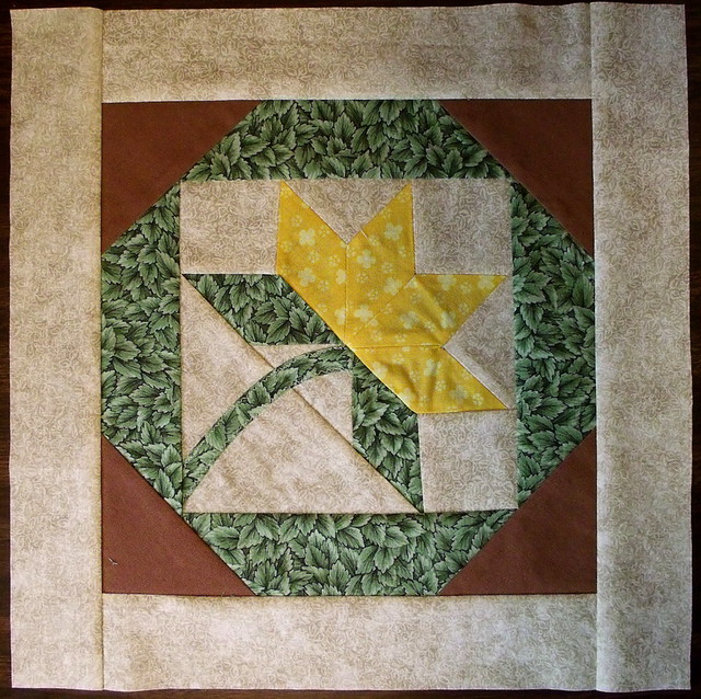 Cactus Flower quilt block Flickr Photo Sharing!