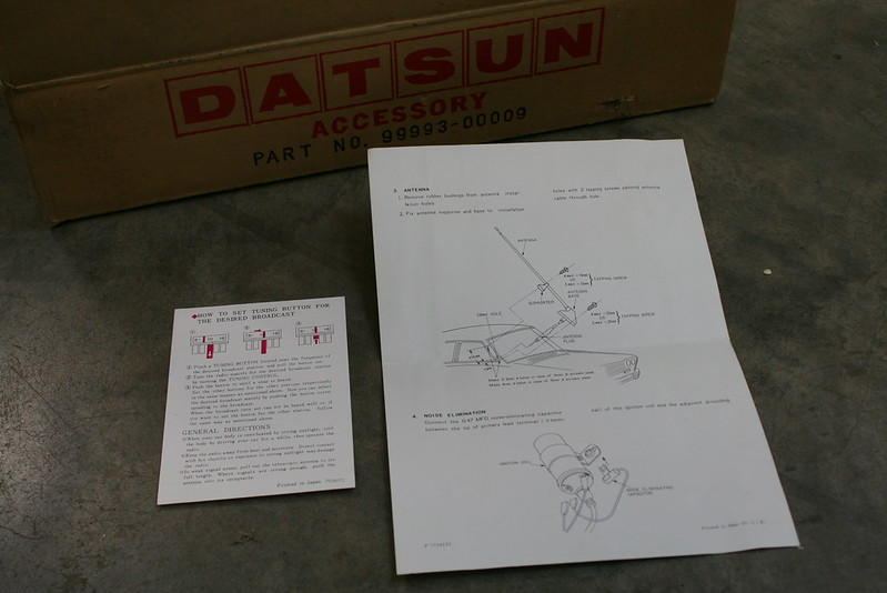 NOS Datsun AM Radio installation kit with 510 antenna The 510 Realm