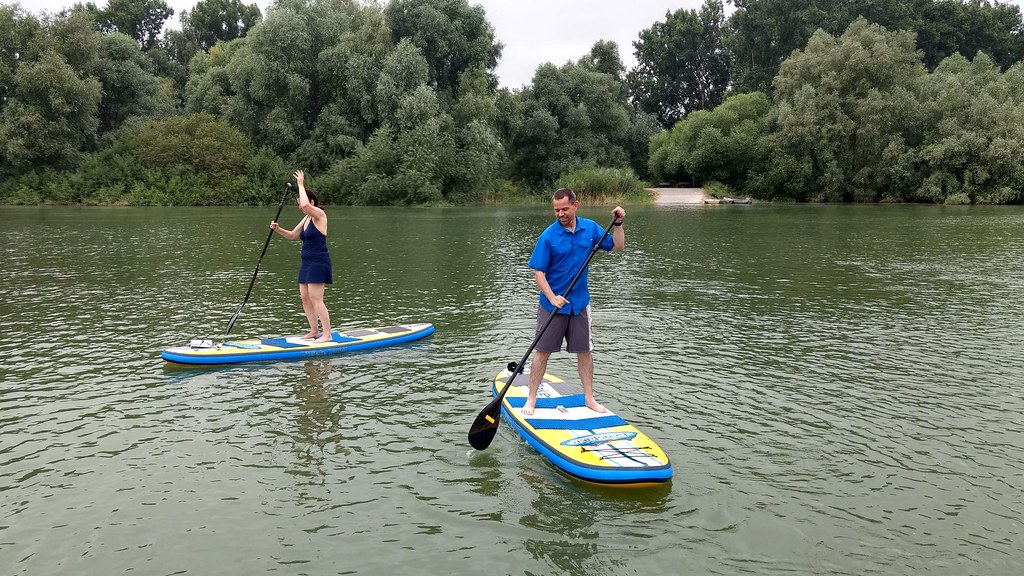 Stand Up Paddling auf dem Ginsheimer Altrhein Aloha am Rhein Der