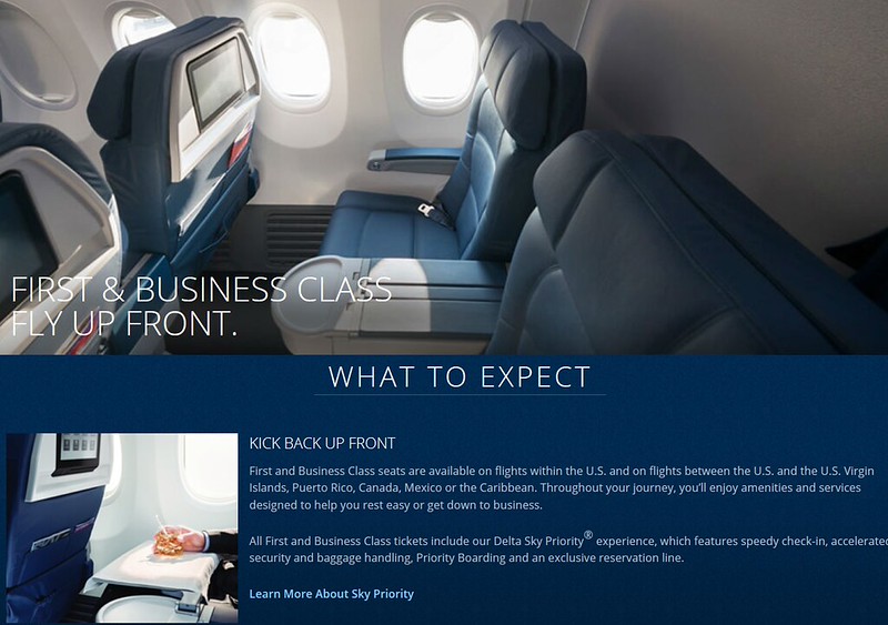 Delta Air Lines First Class with the dead Cincinnati and Memphis Hubs