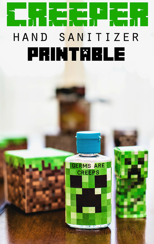 Minecraft Creeper Hand Sanitizer printable {cold & flu season} in the know mom