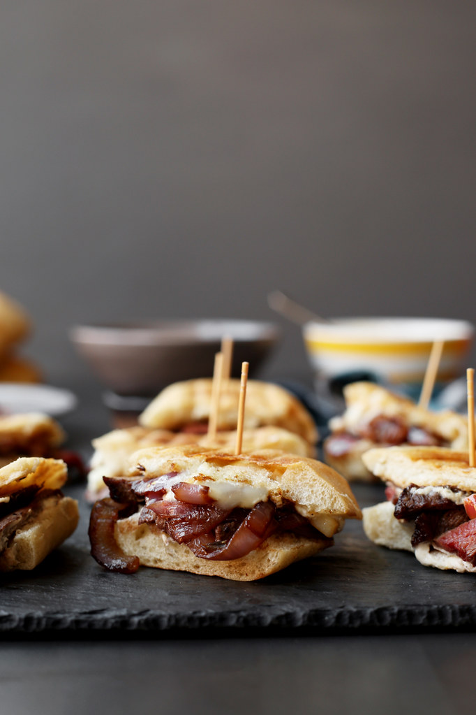Steak and White Cheddar Panini Sliders