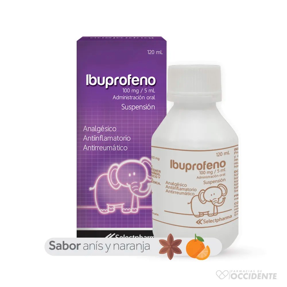 IBUPROFENO 100mg/5ml SUSPENSION 120ML (SELECTPHARMA) Farmacias de