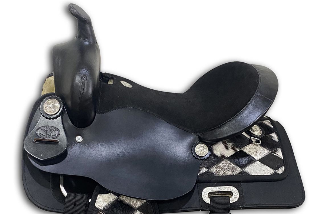 13" Double T Nylon Cordura Saddle with Suede Leather Seat and Leather