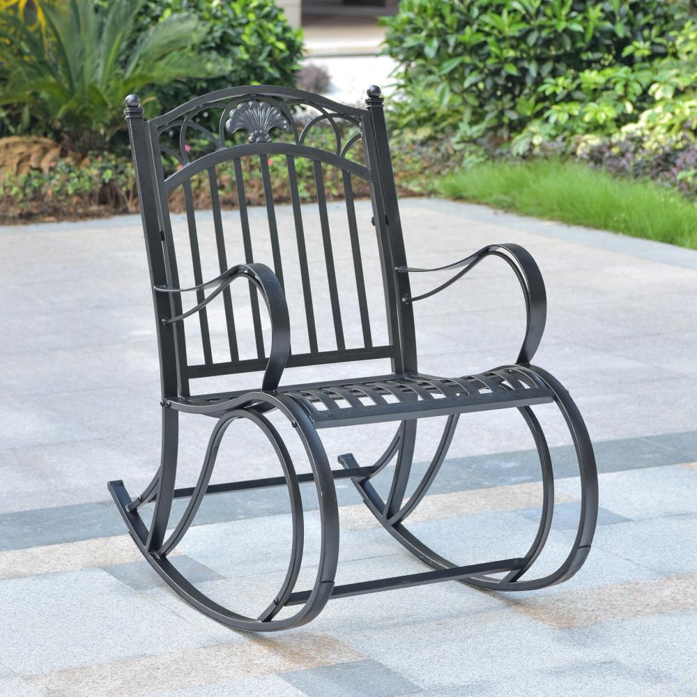 Sutton Iron Rocking Chair Antique Black, Outdoor Furniture Farm and