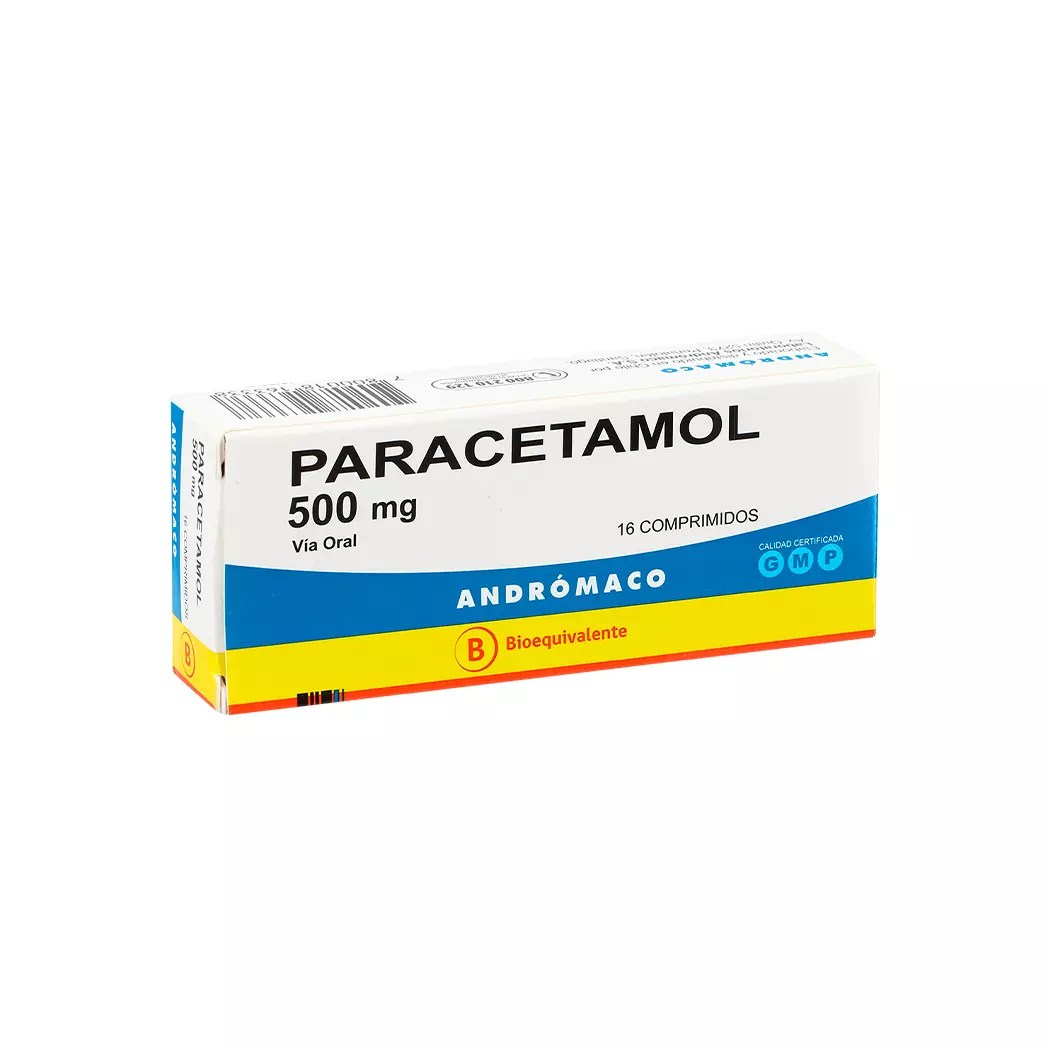 Paracetamol 500 mg x 16 comprimidos Andromaco (B) FARMATICA