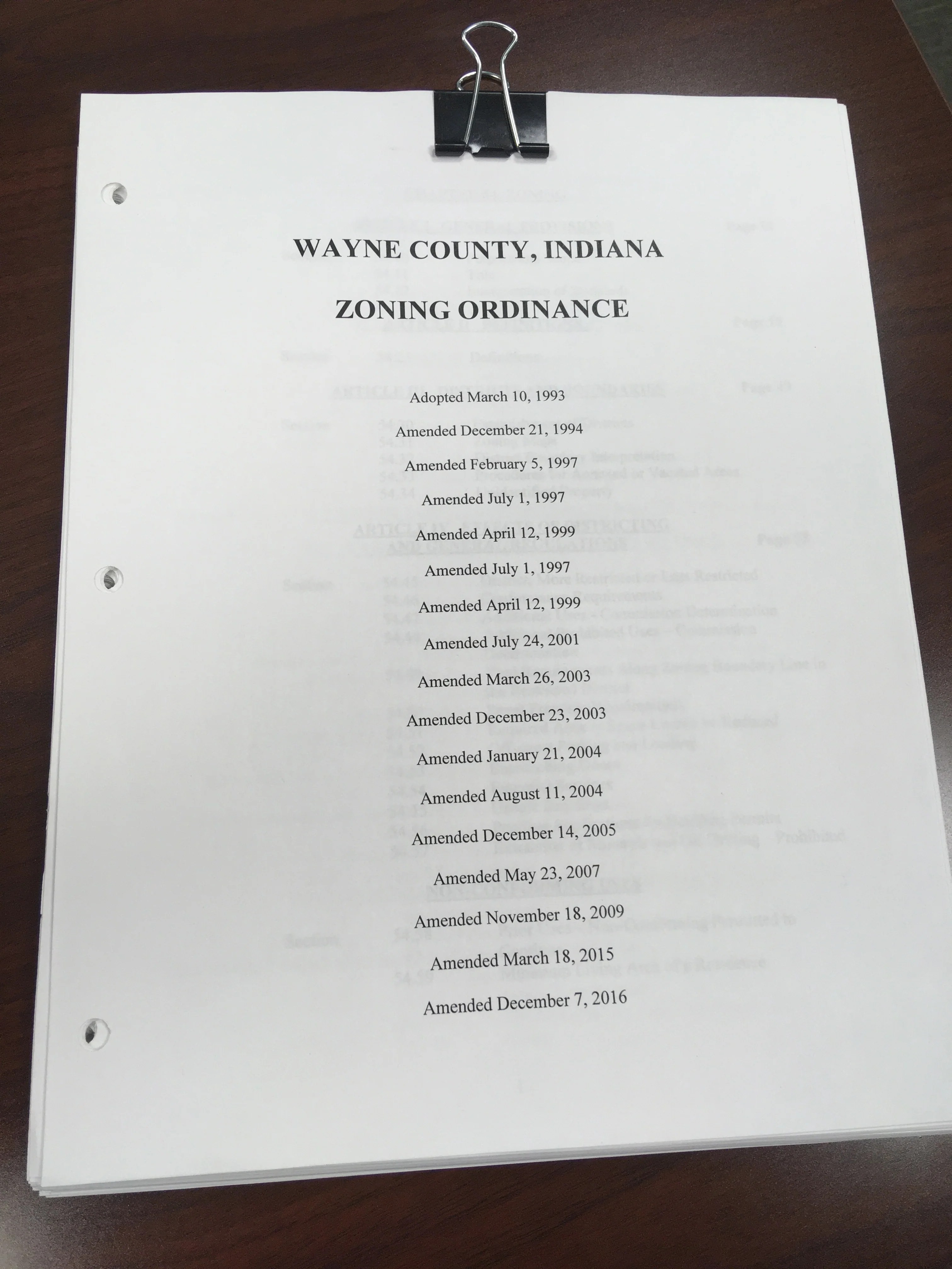 Wayne County Indiana Zoning Ordinance Available Online Farmer Brad