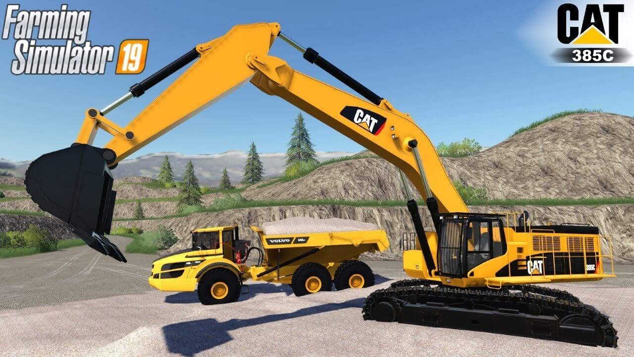 Caterpillar 385C Large Excavator Farming Simulator 19