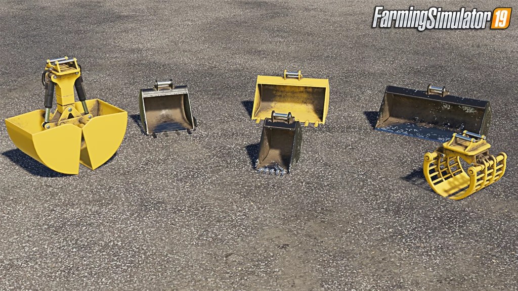 John Deere 50G + Buckets Pack v1.0 for FS19 By Peppe978