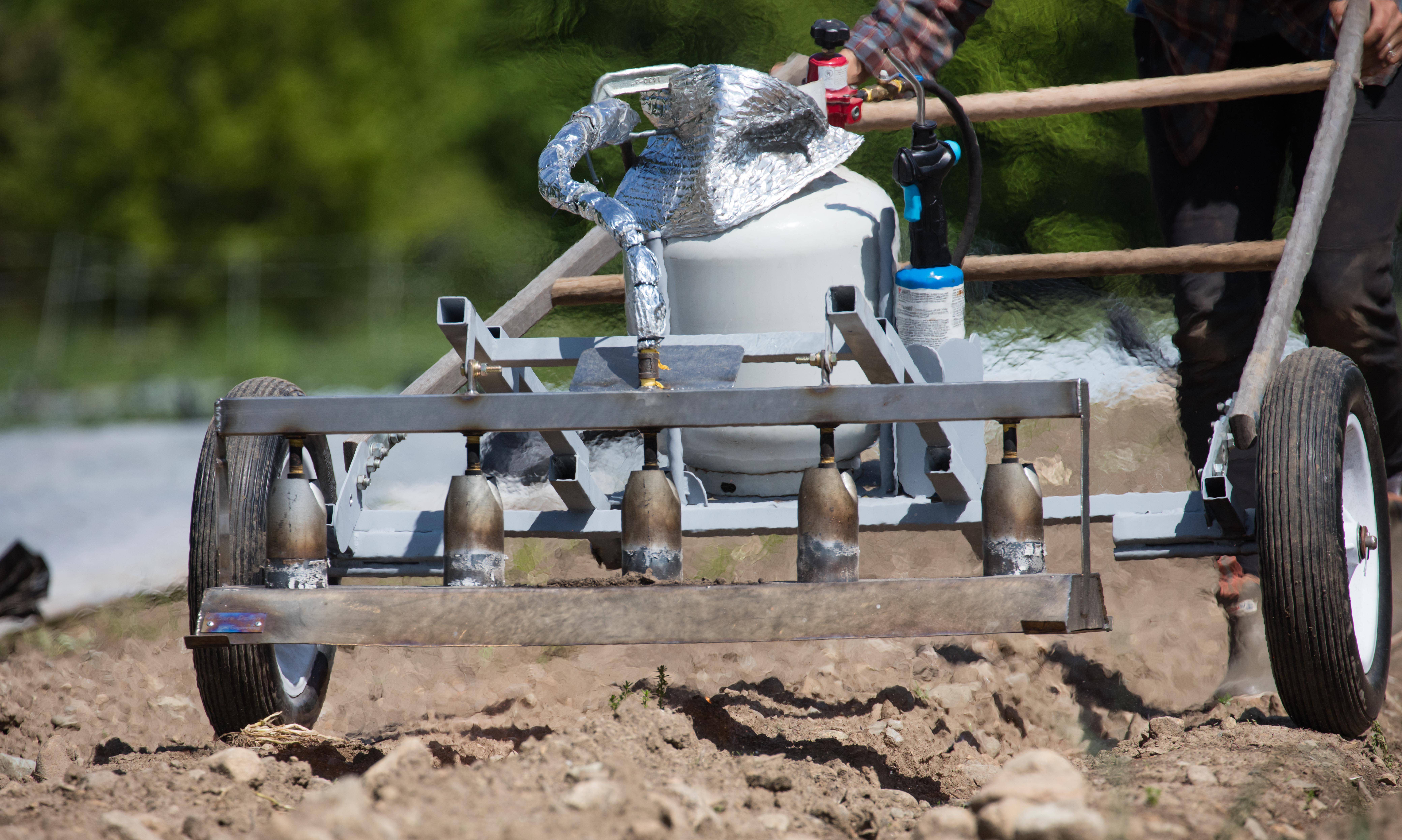36" walk behind flame weeder Farm Hack