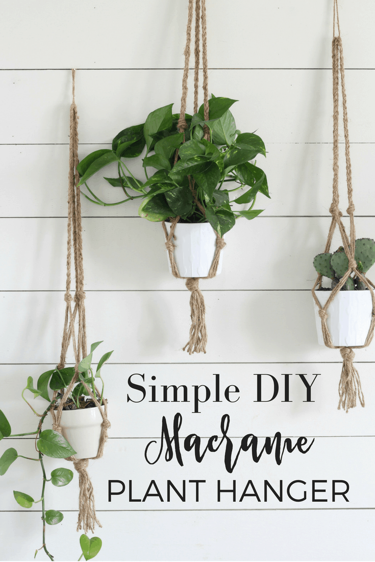 Simple DIY Macrame Plant Hanger with Video Tutorial