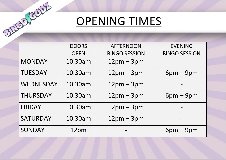 Times & Prices Farnborough Bingo Godz Times & Prices Farnborough Bingo Godz