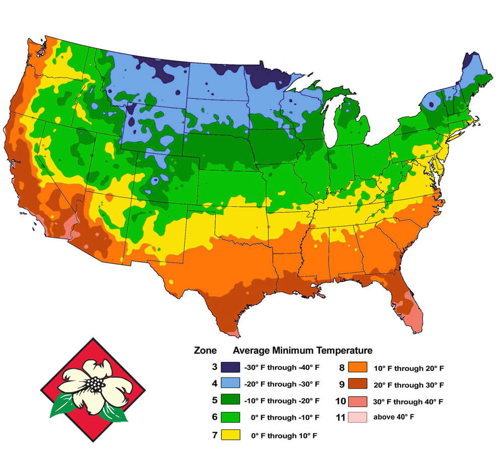 Hardiness Zone Map Faron Green Nursery