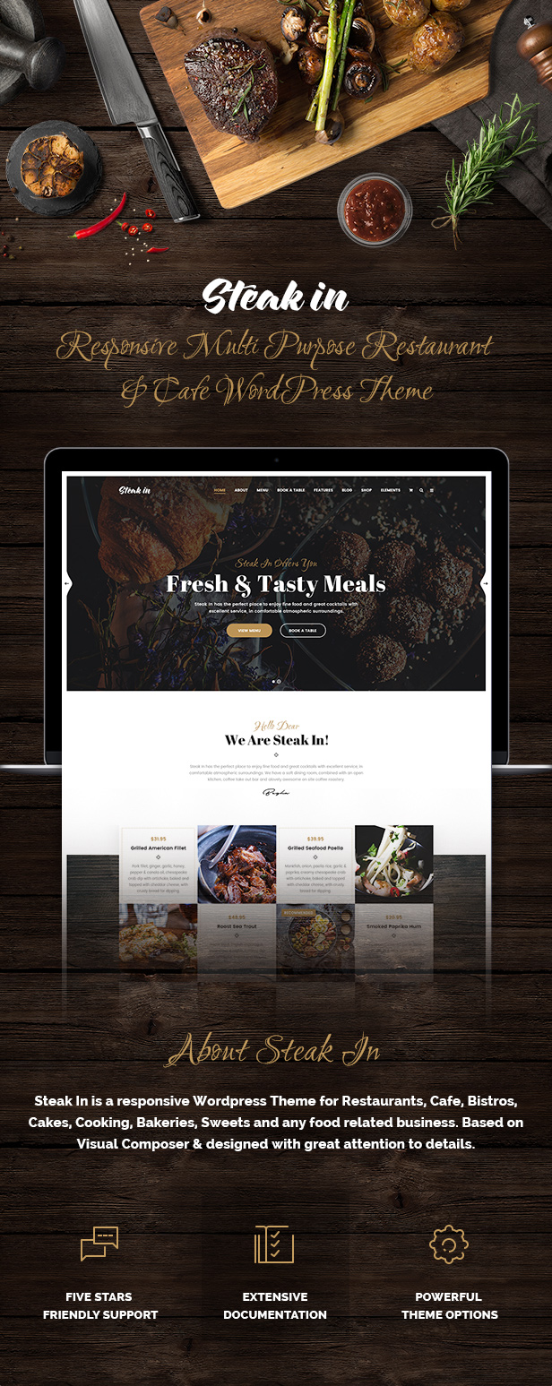 Nulled Steak In Restaurant & Cafe WordPress Theme free download