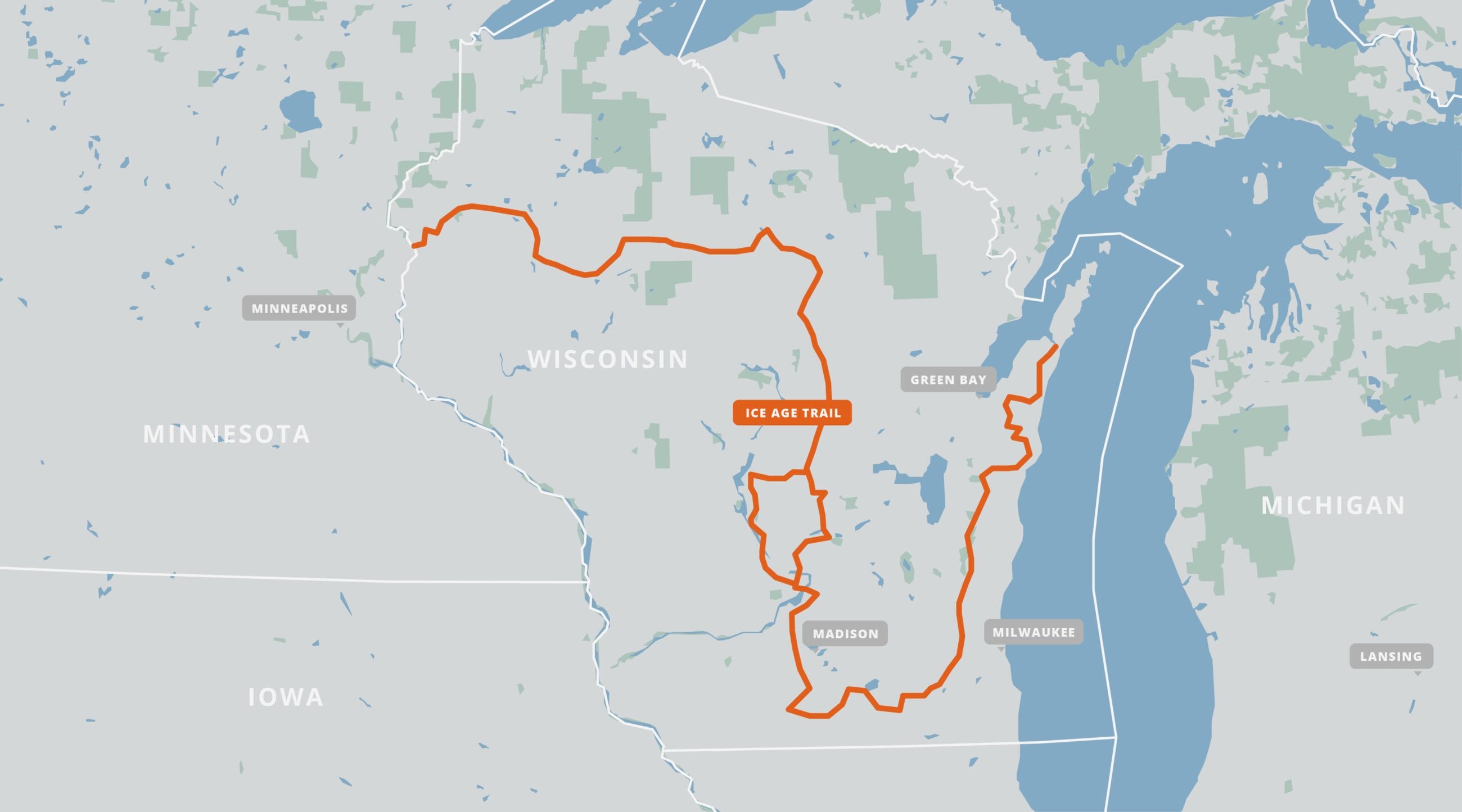 Ice Age Hiking Trail Map