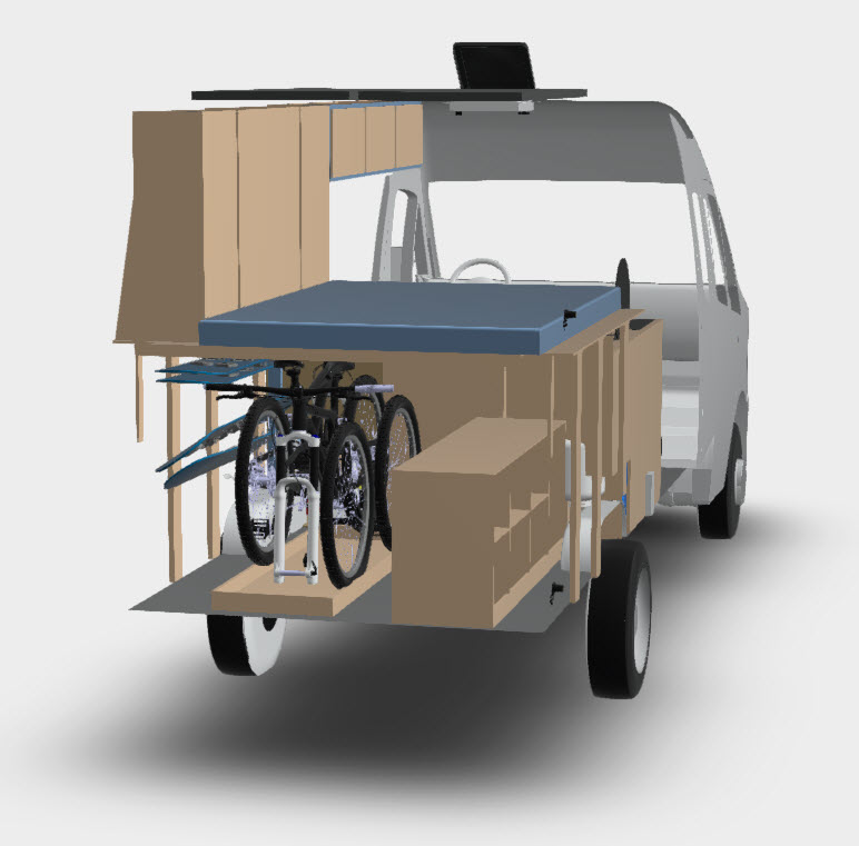 fordtransitcampervanconversionslideoutbikerackcad FarOutRide