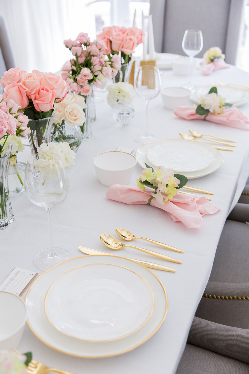 Pink Bridal Shower Tablescape Fashionable Hostess