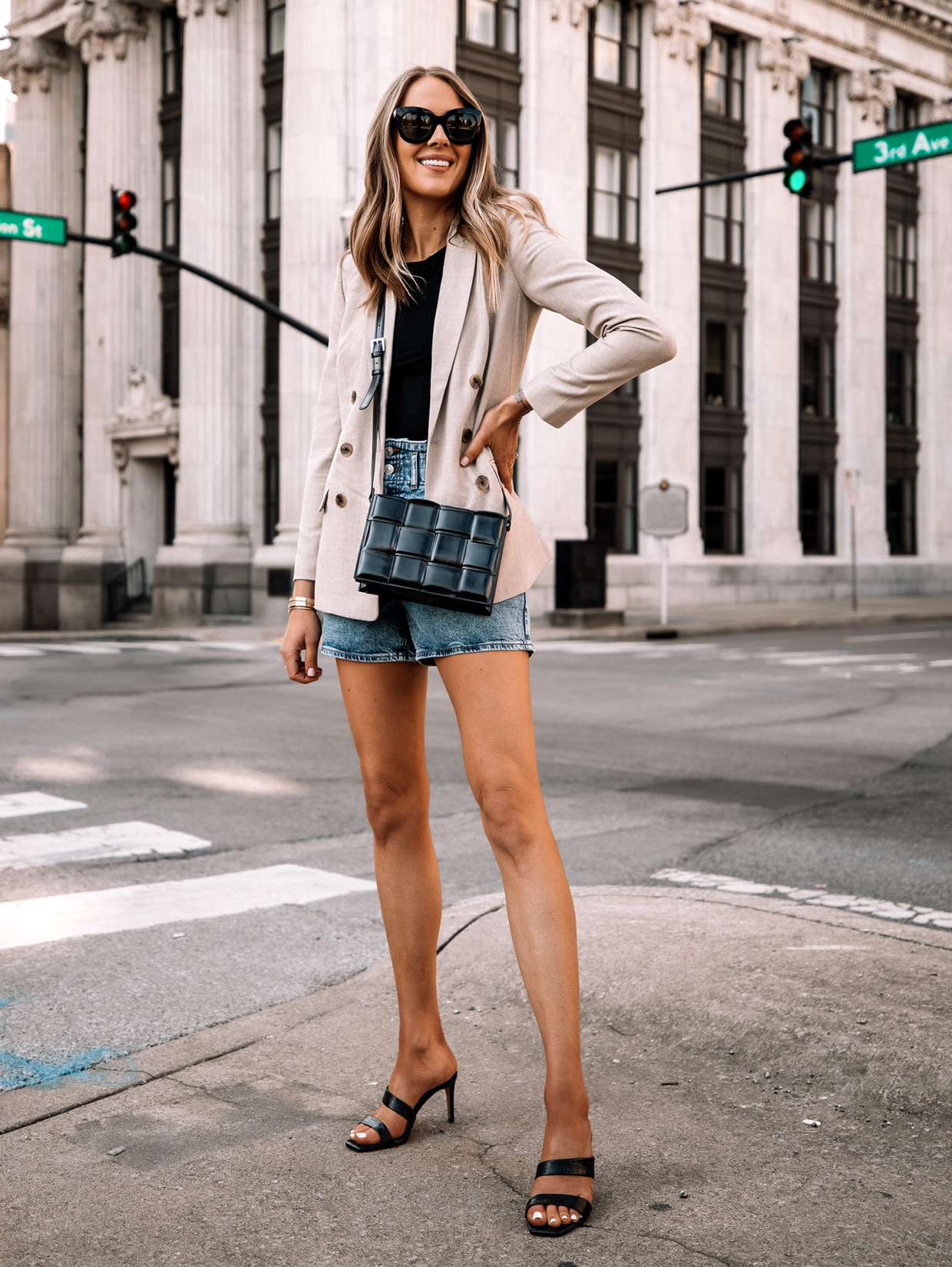 How to Dress Up Paperbag Denim Shorts This Summer Fashion Jackson
