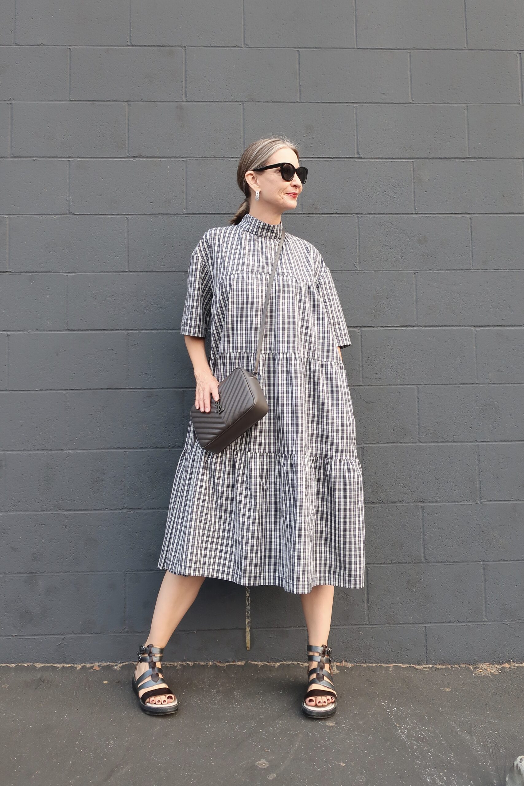 Blue Plaid SummertoFall Oversized Dress Fashion Should Be Fun