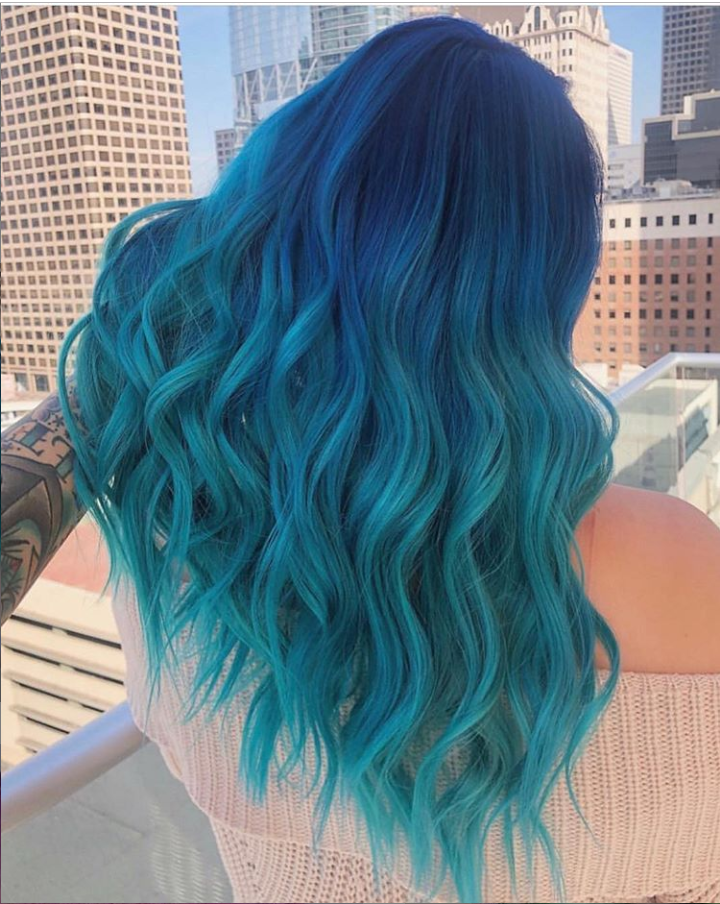 42 Chic Blue Highlights Hair Color And Hairstyle Ideas For Short & Long