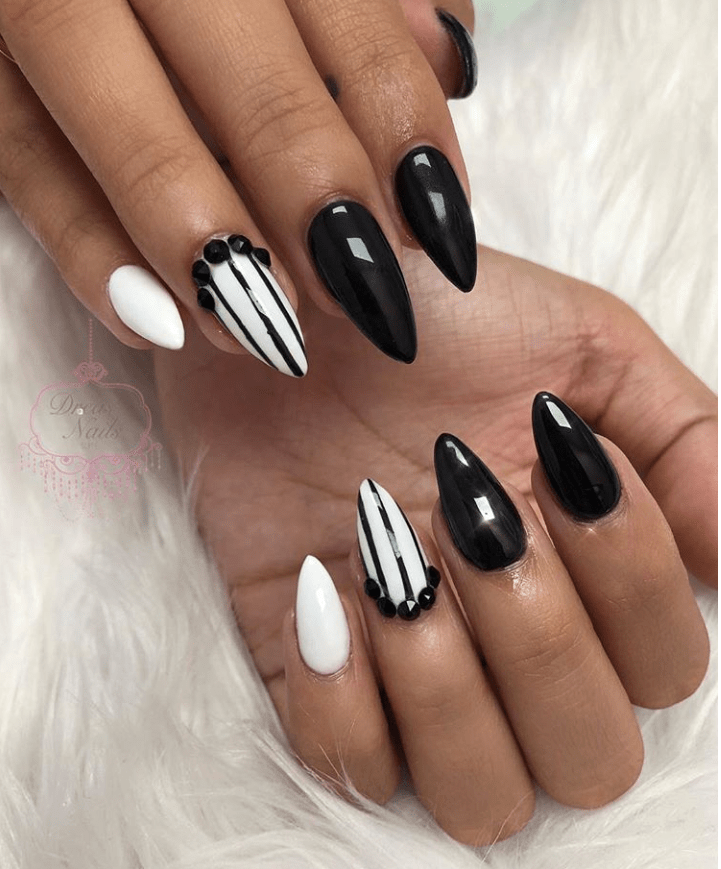 30 Incredible Acrylic Black Nail Art Designs Ideas For Long Nails