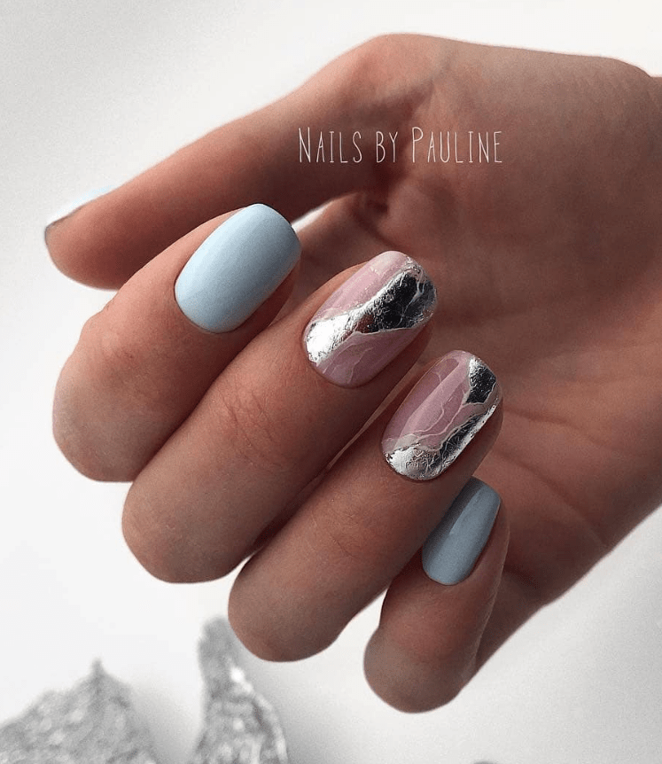 50 Stunning Matte Blue Nails Acrylic Design For Short Nail