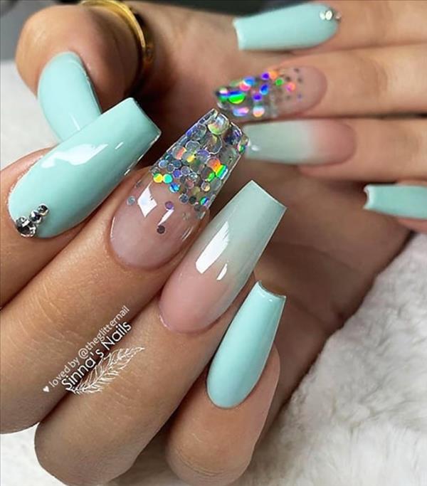 Japanese trend Ballet manicure or acrylic coffin nails design come