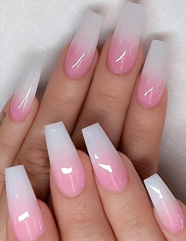 Japanese trend Ballet manicure or acrylic coffin nails design come