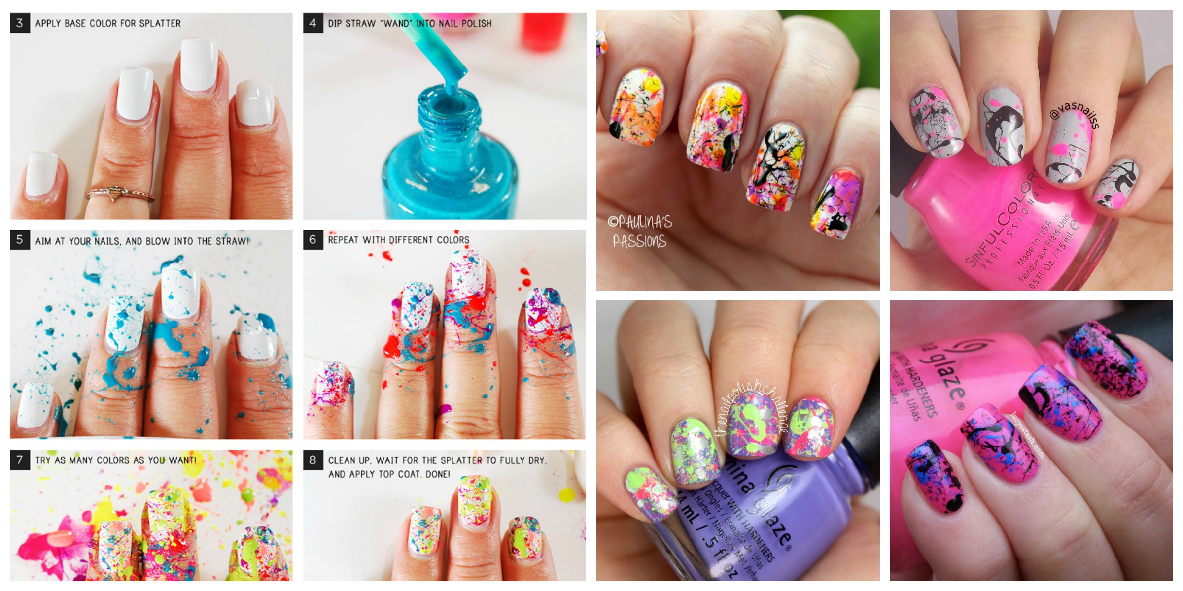 Splatter Nail Art Designs & How To Do Splatter Nails