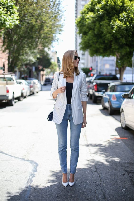 How To Wear A Pinstripe Blazer This Fall