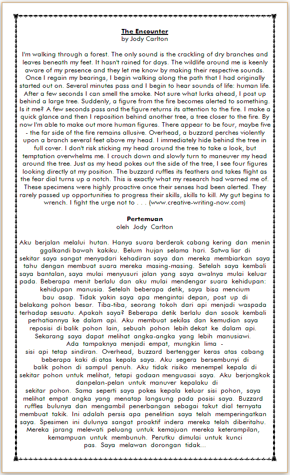 Cerita Pendek Bahasa Inggris fasrbinary