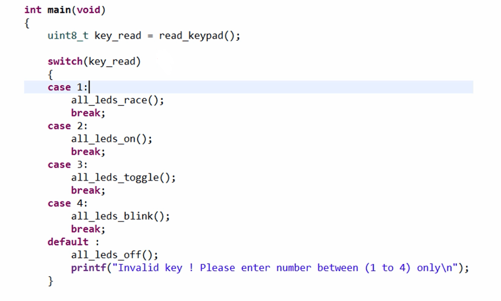 Switch case statement in 'C' Syntax with Example FastBit EBA