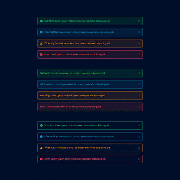 Dark alert web ui element Fastcode.Space