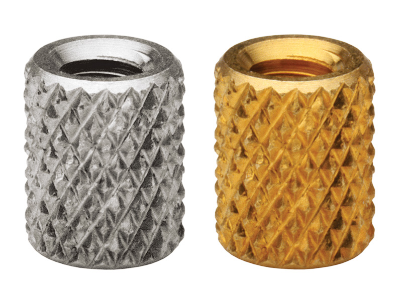 Moldedin Threaded Inserts, ThruThreaded, Knurled Metric On HiTech