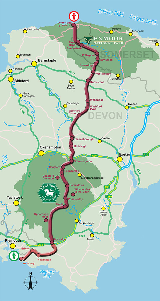 Coast To Coast Route Map Devon CoasttoCoast, Two Moors Way (UK) Fastest Known Time