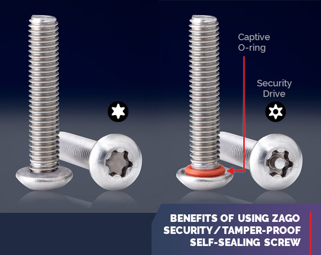 Protecting high asset equipment with tamperproof sealing screws