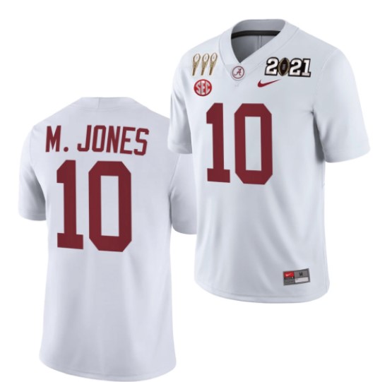 Alabama Crimson Tide 10 Mac Jones Jersey White