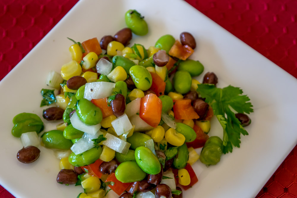 Black Bean, Corn, and Edamame Salad Fast in the Kitchen