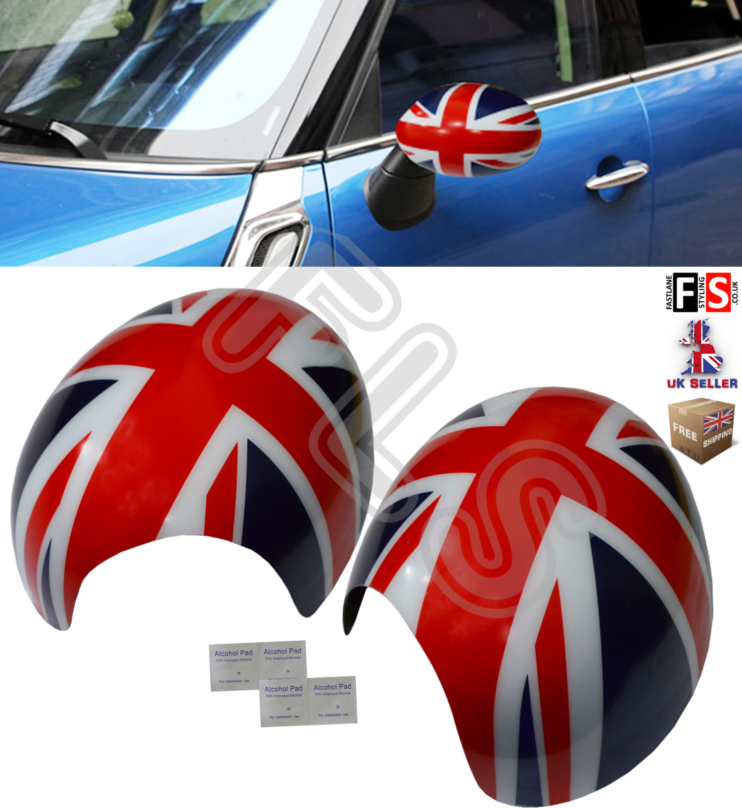 MINI COOPER S ONE R55 R56 R57 WING MIRROR CAPS COVER MANUAL FOLD UNION