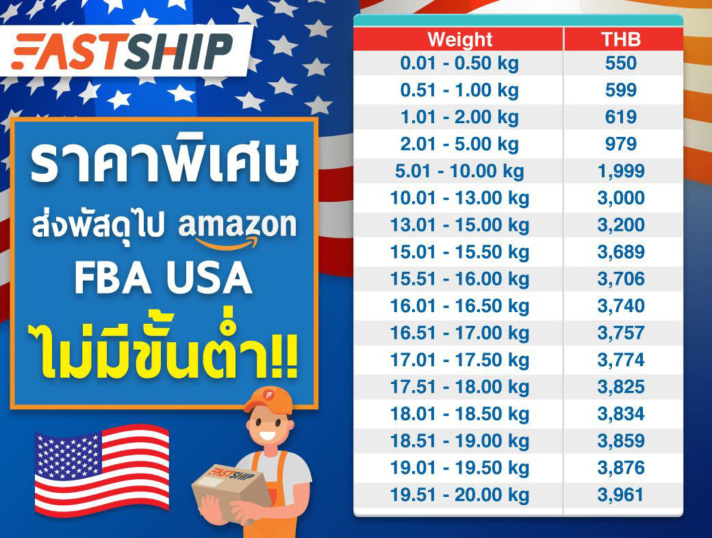 บริการส่งพัสดุไป Amazon FBA Fastship.co